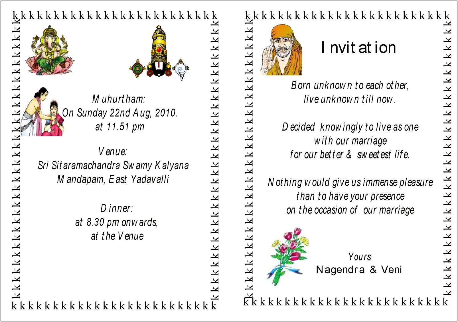 Indian Wedding Invitation Letter For Friends