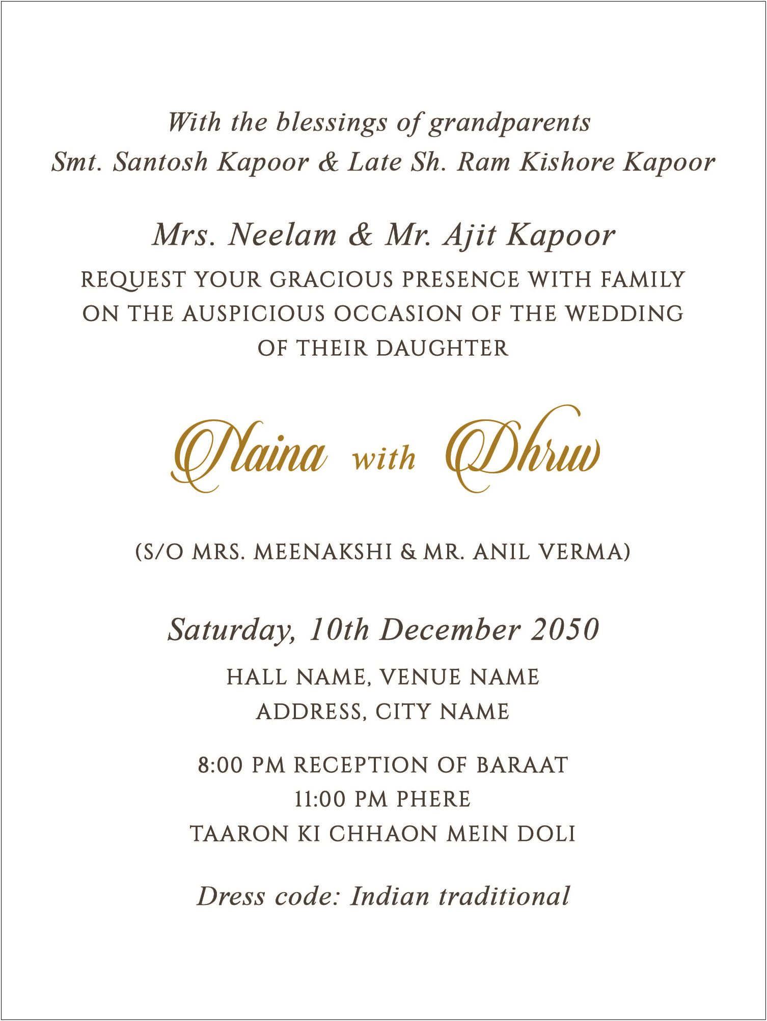 Indian Wedding Invitation Text For Whatsapp