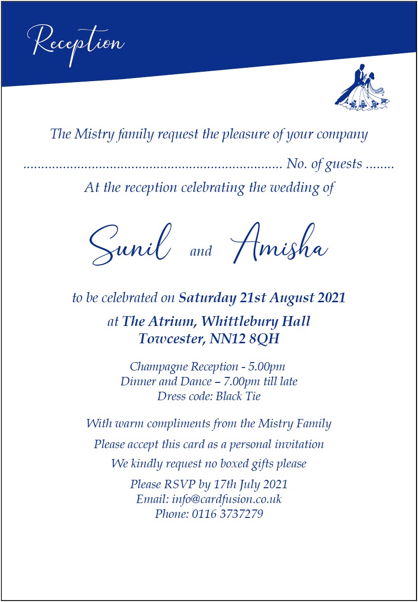 Indian Wedding Invitation Wording No Boxed Gifts