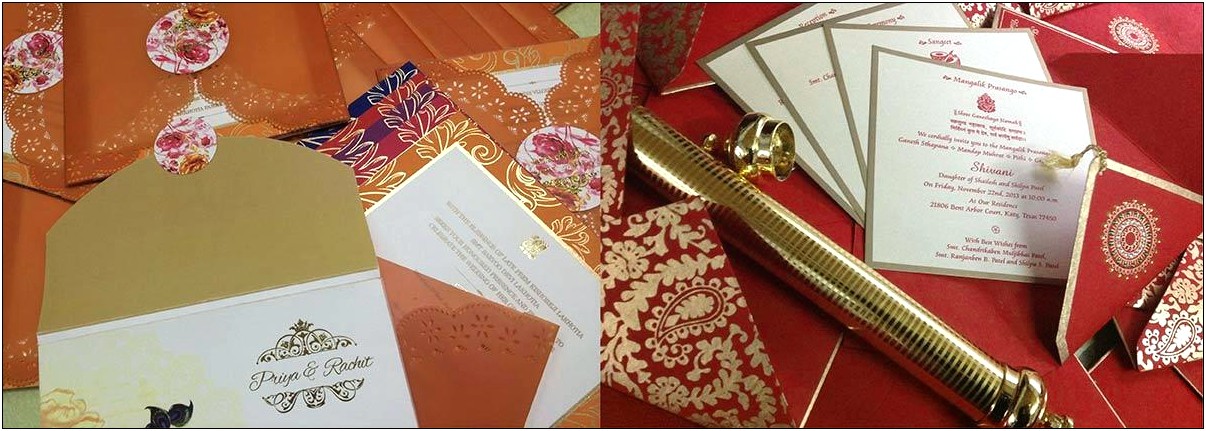 Indian Wedding Invitations In A Box Set