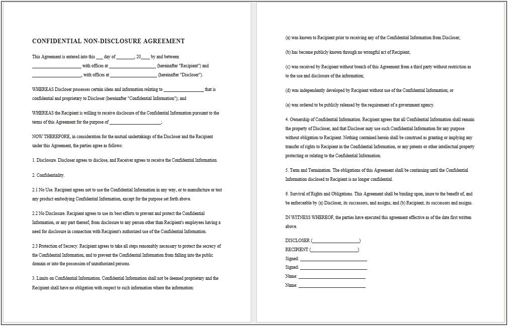 Indiana Non Compete Agreement Template Word