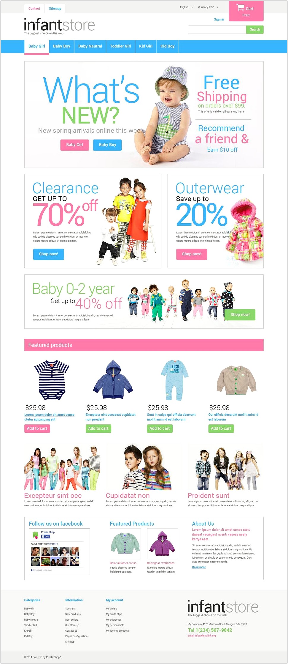 Infant Clothing Store Template Free Download