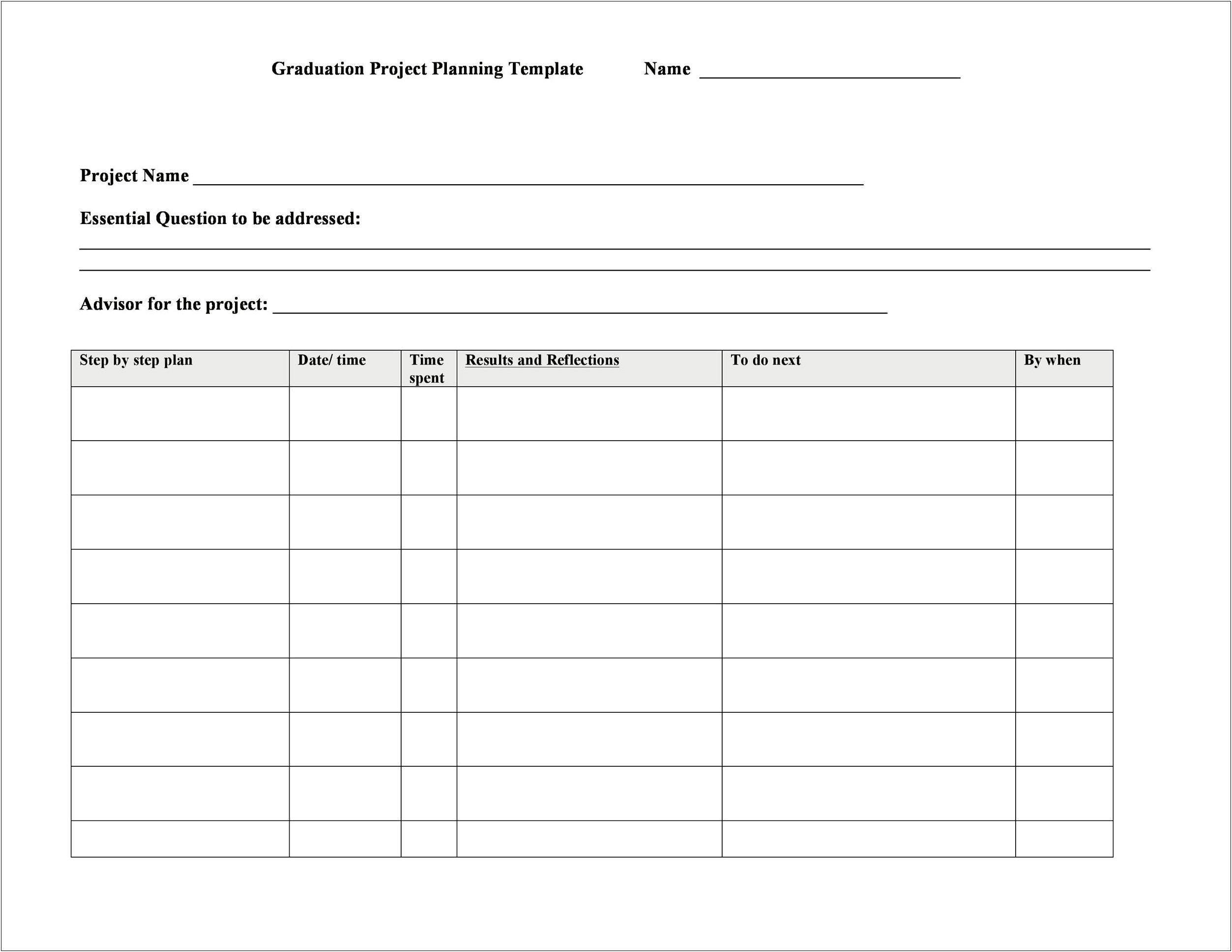 Information Technology Project Plan Template Word