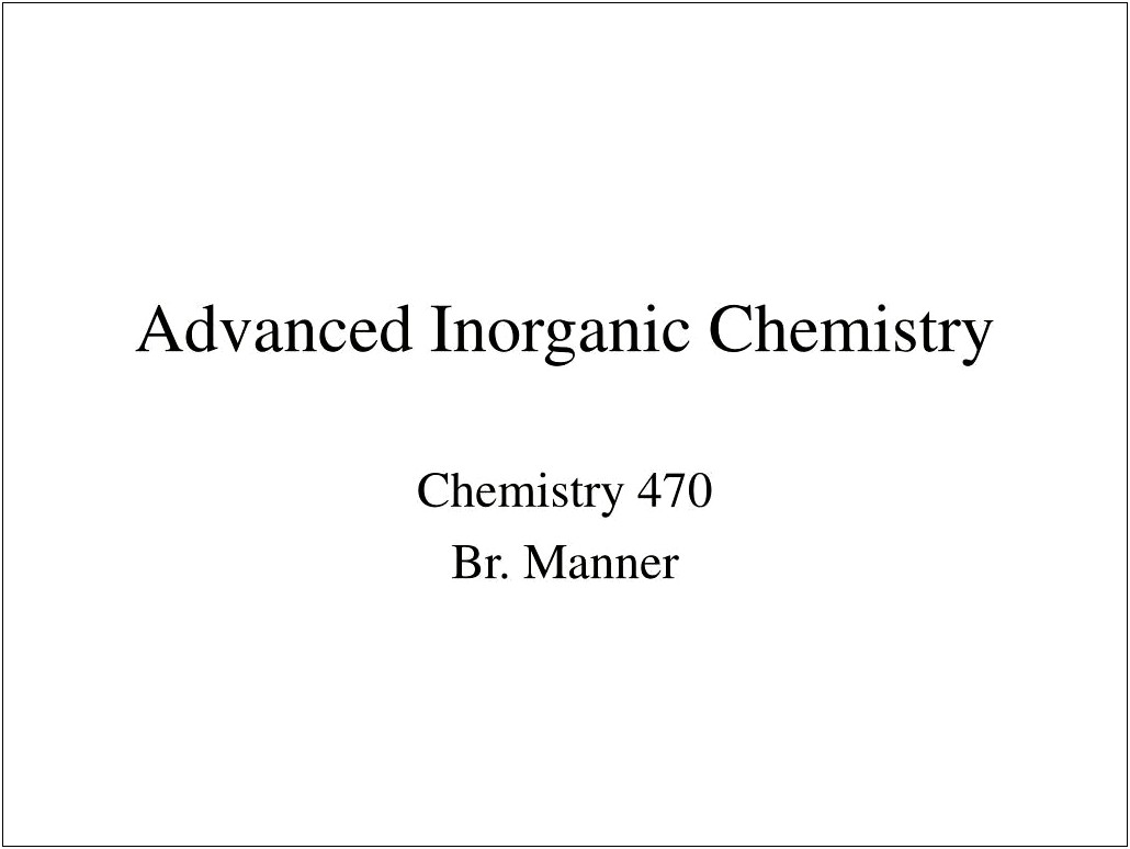 Inorganic Chemistry Ppt Templates Free Download