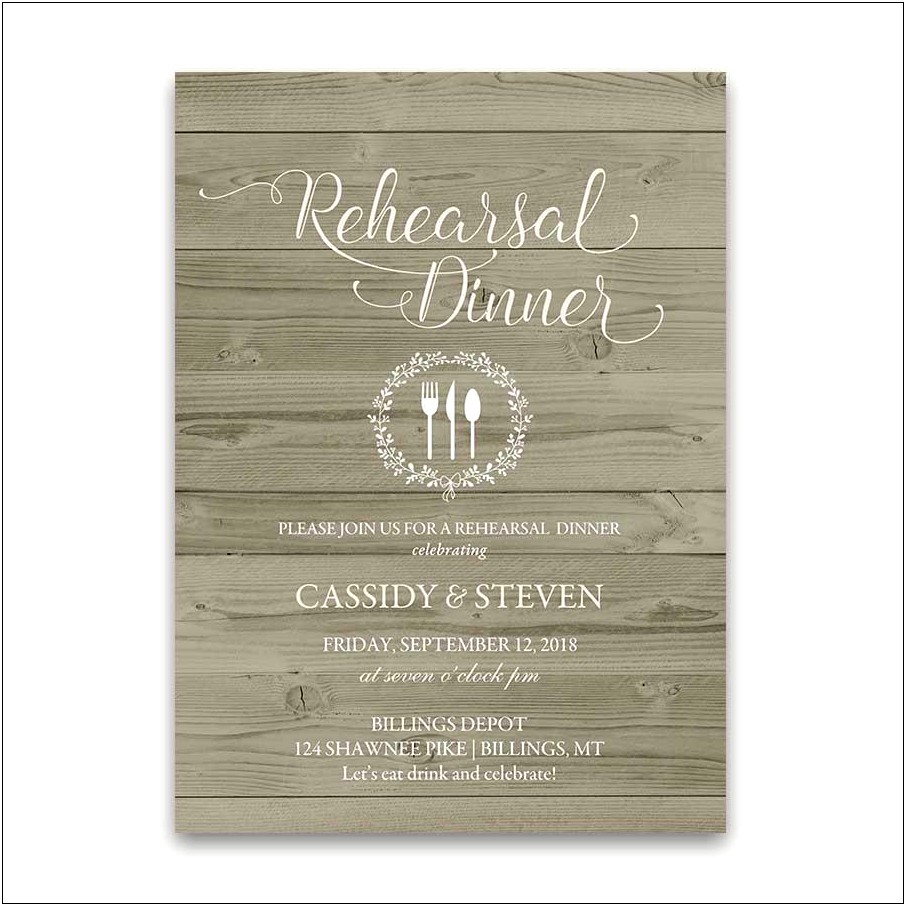 Invitation For Rehearsal Dinner And Wedding Decorating
