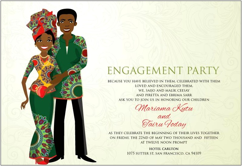 Invitation To Wedding Ceremonies In African Culture
