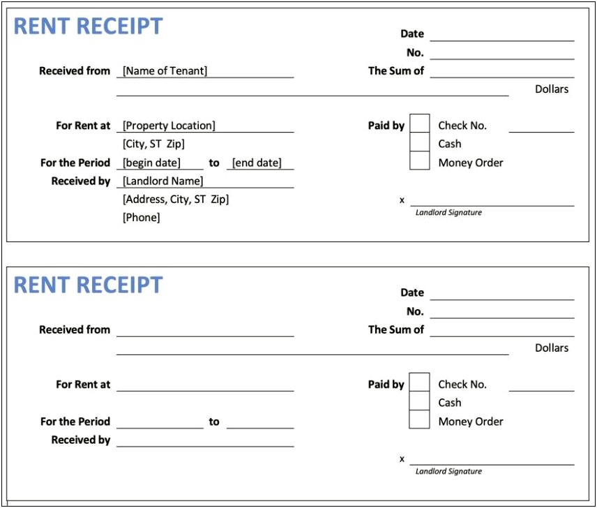 Invoice For Commercial Rent Word Template