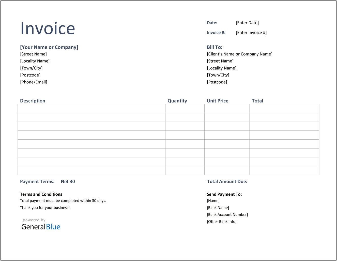 Invoice Template Excel Download Free Uk