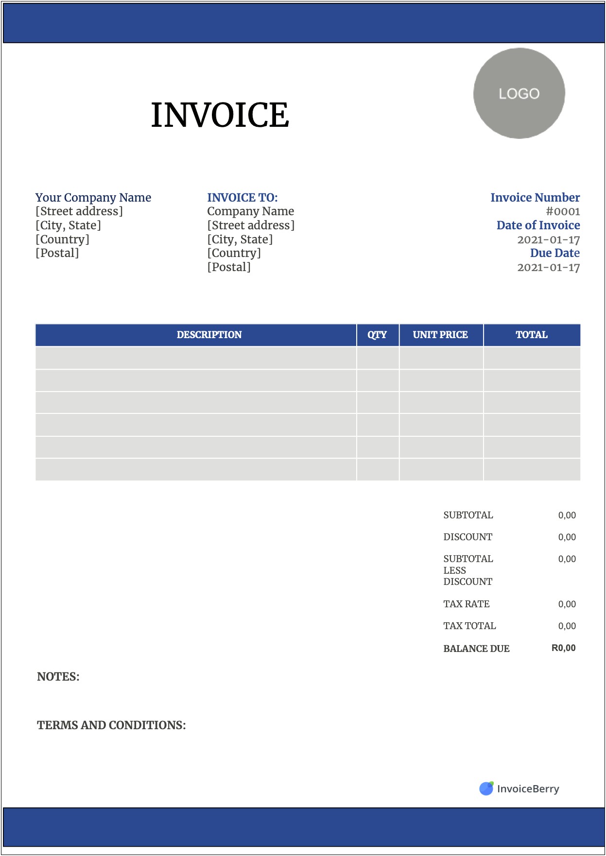 Invoice Template For Mac Free Download