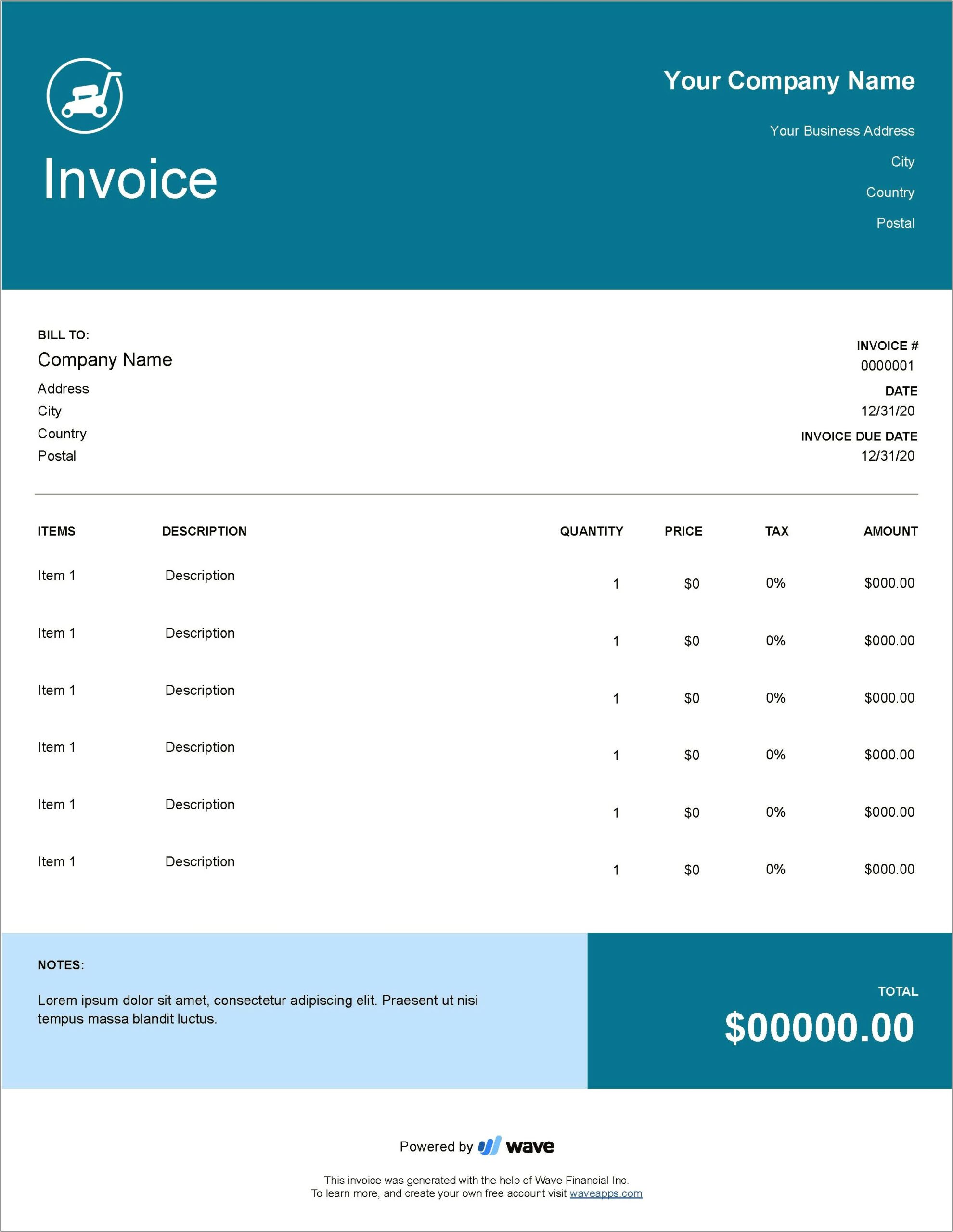 Invoice Templates Lawn Care Microsft Word