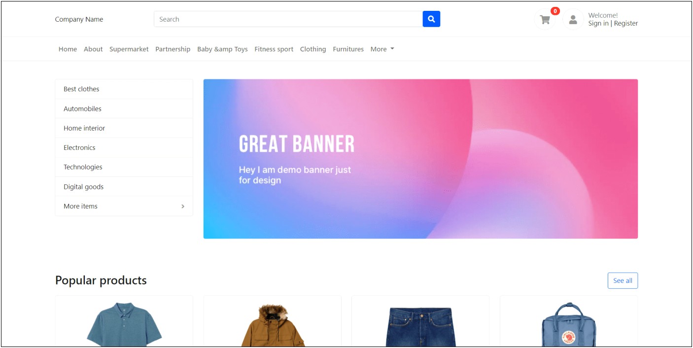 Ionic 3 Ecommerce Template Free Download