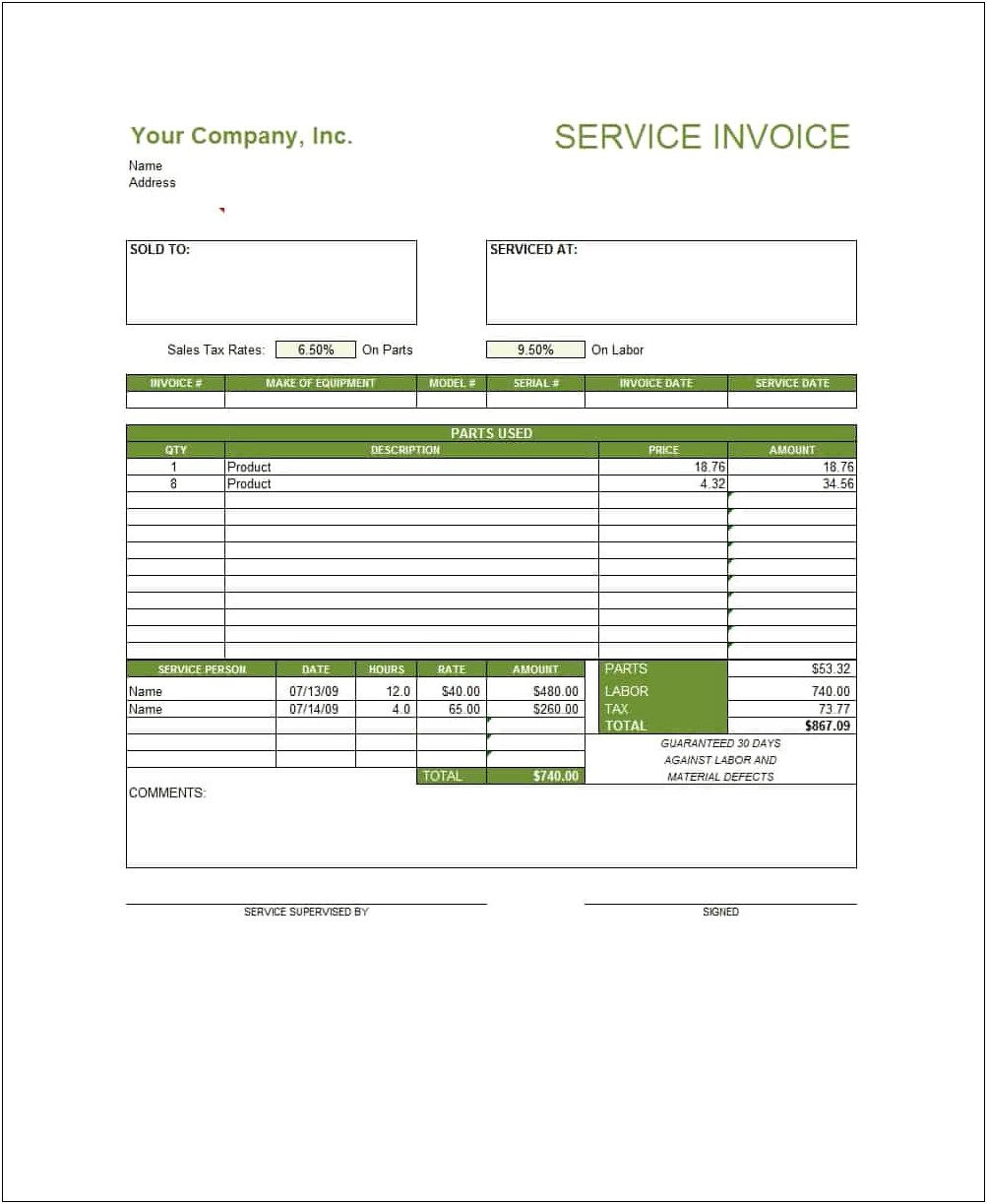 It Consulting Invoice Template For Word