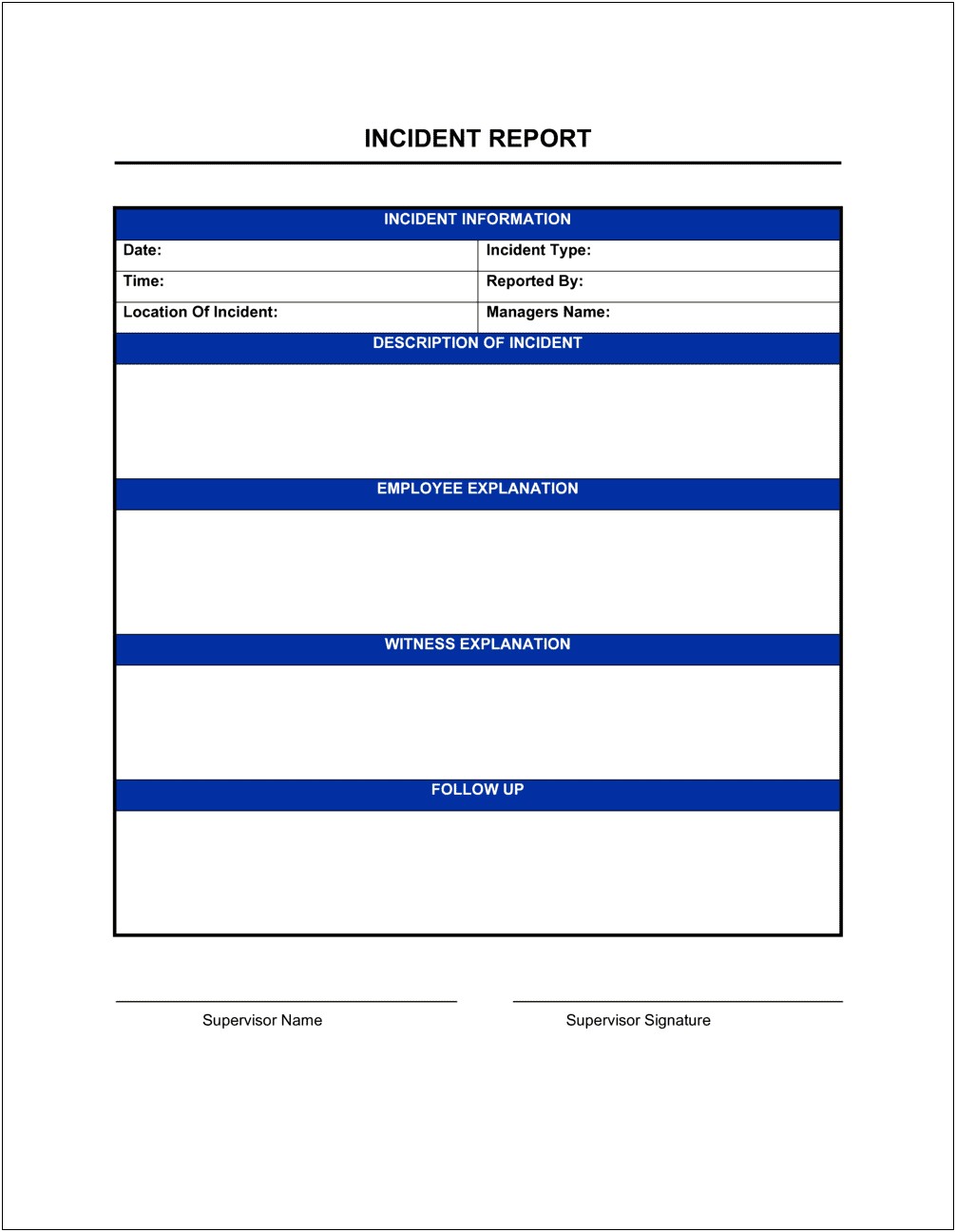 It Incident Report Template Word Pdf