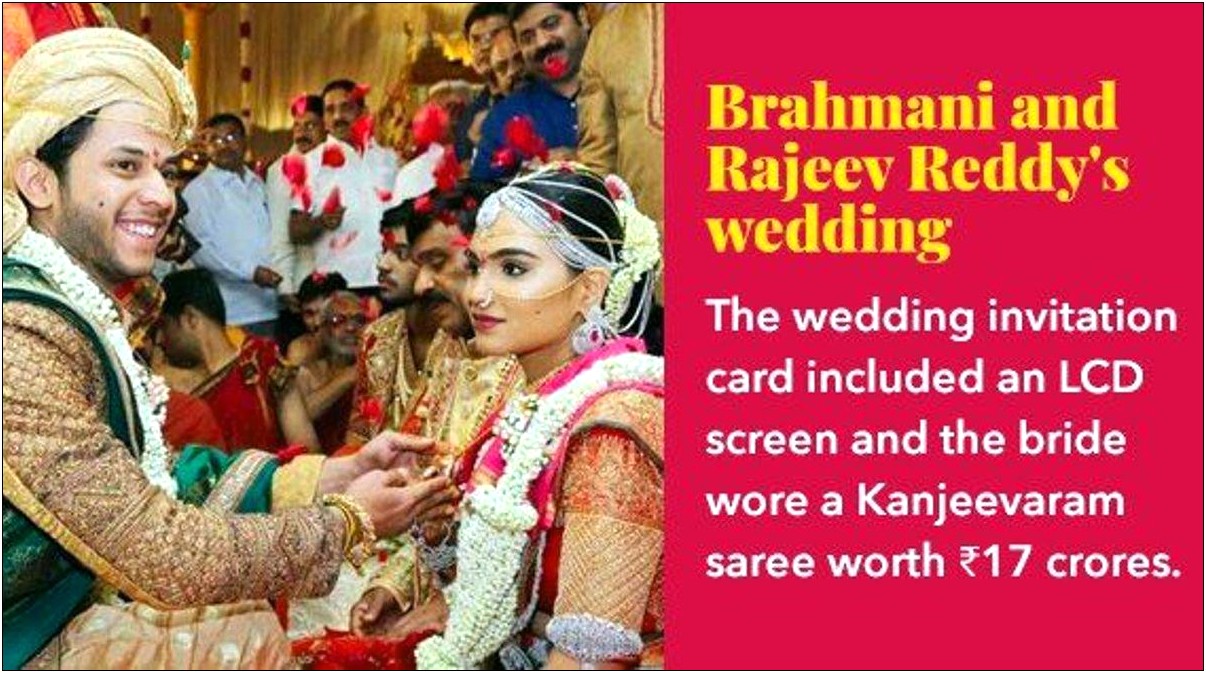 Janardhan Reddy Daughter Wedding Invitation Card Price