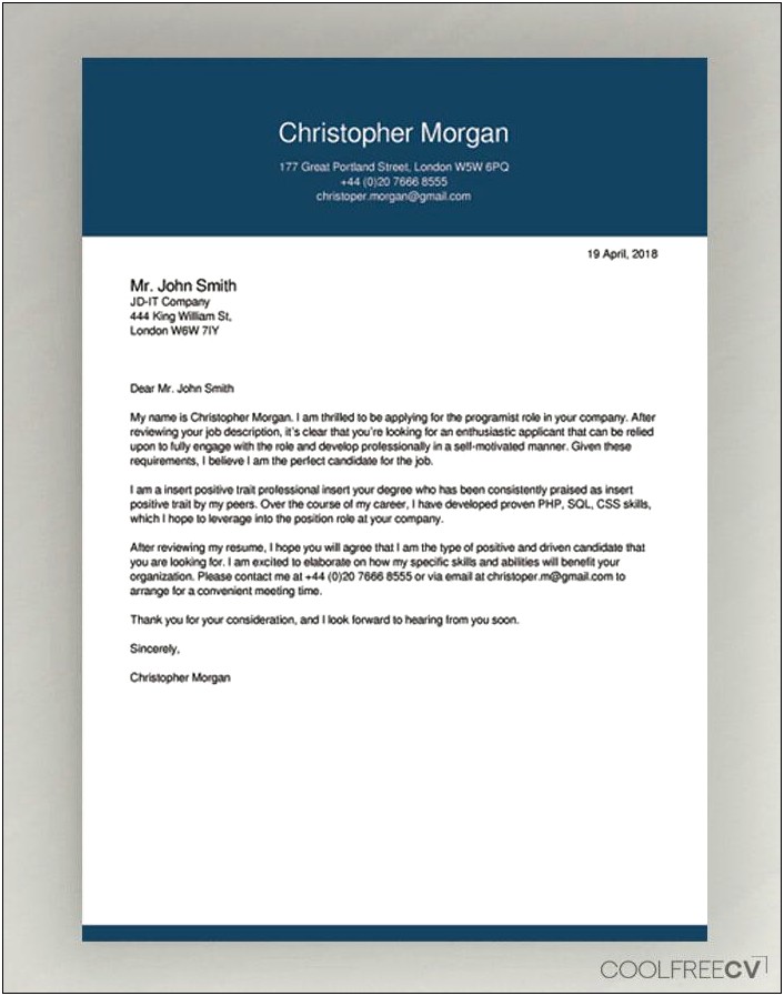 Job Cover Letter Templates For Microsoft Word
