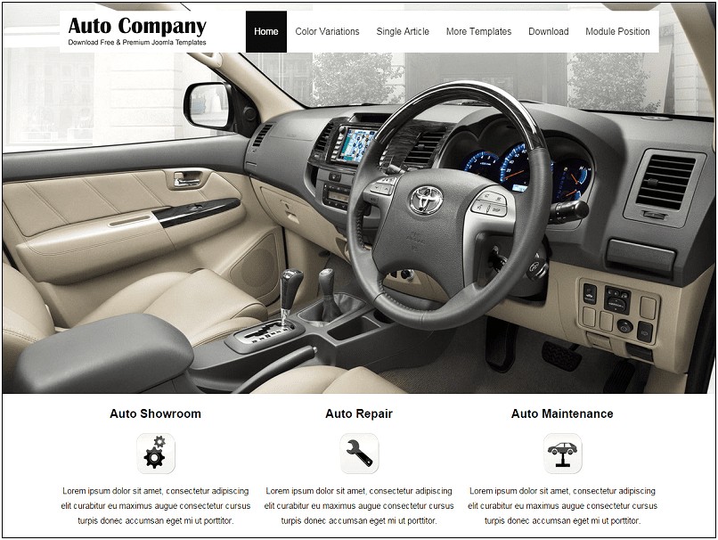 Joomla Car Rental Template Free Download