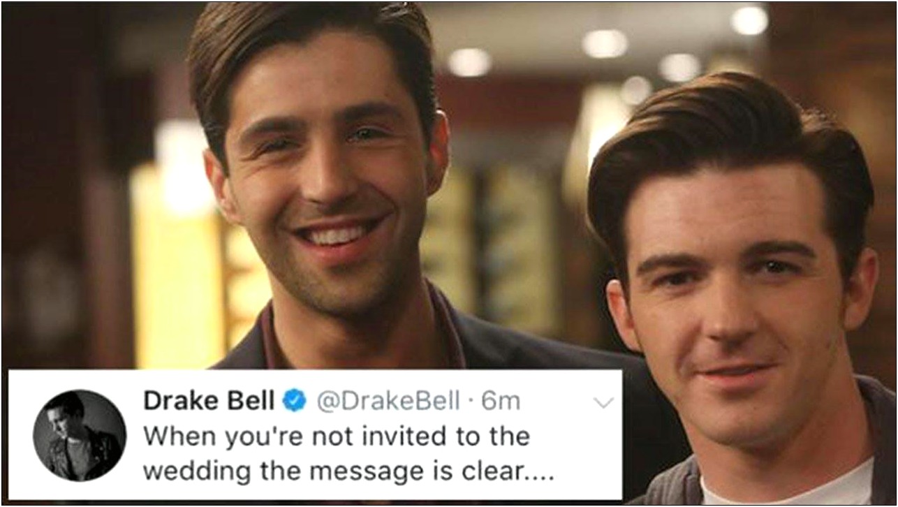 Josh Peck Doesnt Invite Drake Bell To Wedding