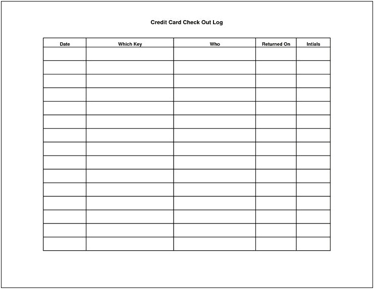 Key Sign Out Sheet Template Word
