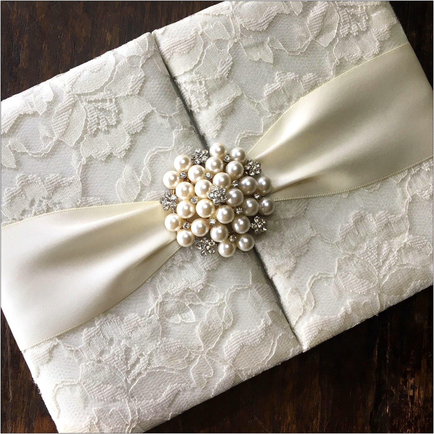 Lace And Pearl Diy Wedding Invitations