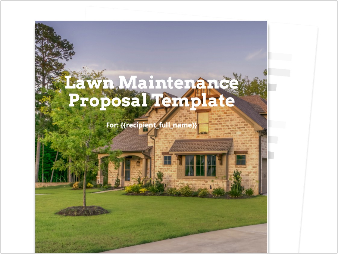 Landscape Maintenance Proposal Template Free Download