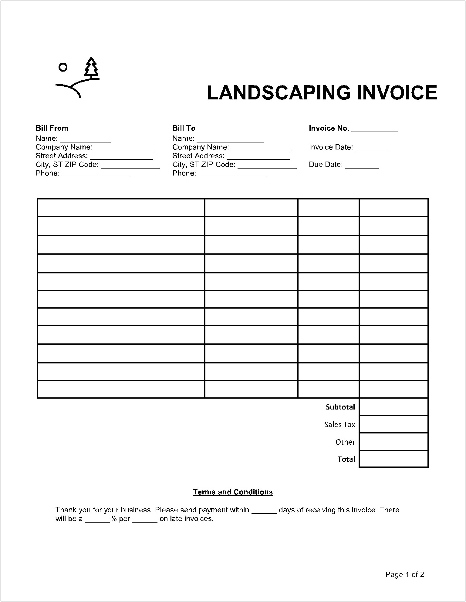 Landscape Project Proposal Word Template Free