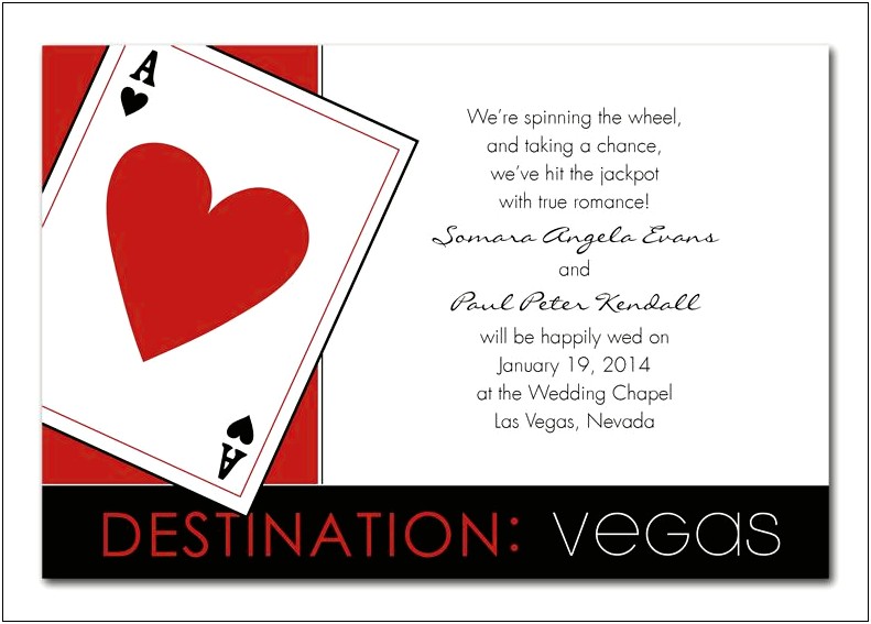 Las Vegas Destination Wedding Invitation Wording Examples