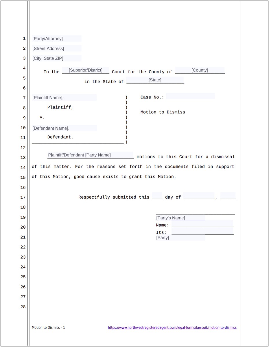 Lawsuit Answer To Complaint Word Template