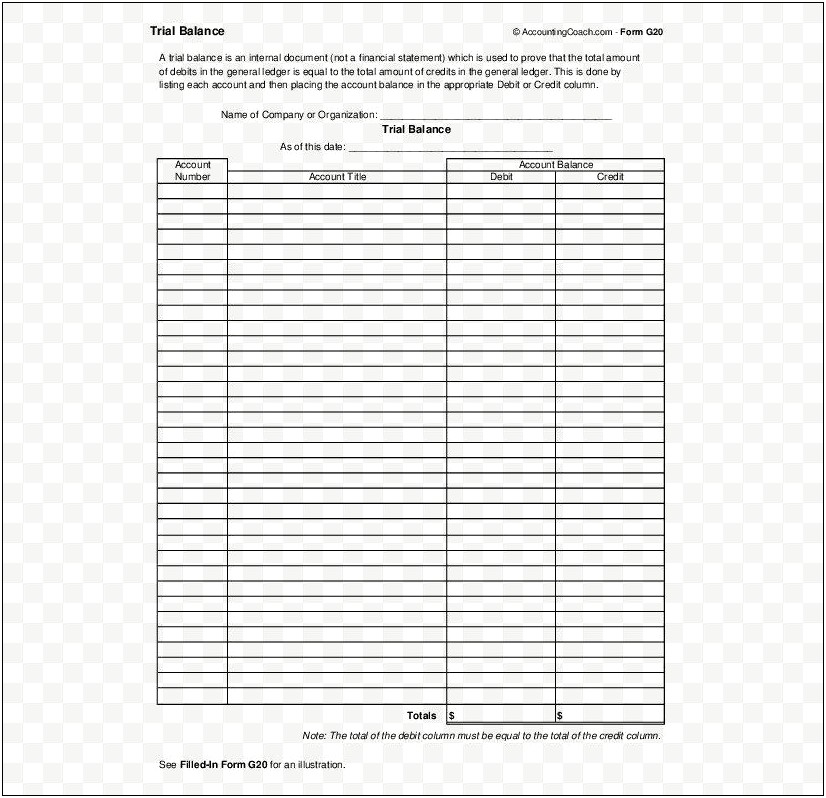 Ledger Template For Excel Free Download