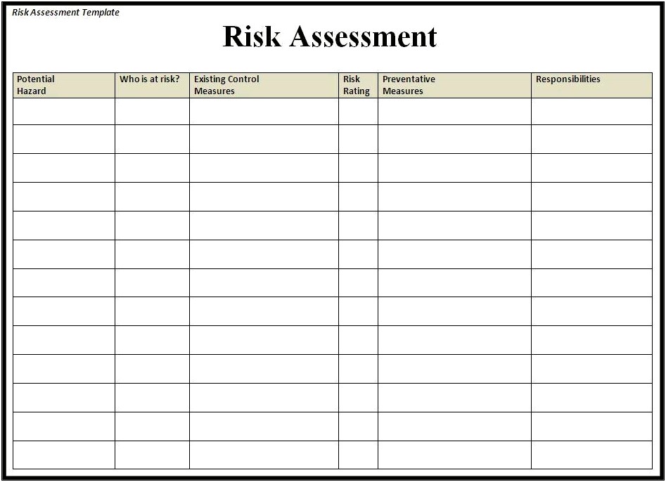Legionella Risk Assessment Template Free Download
