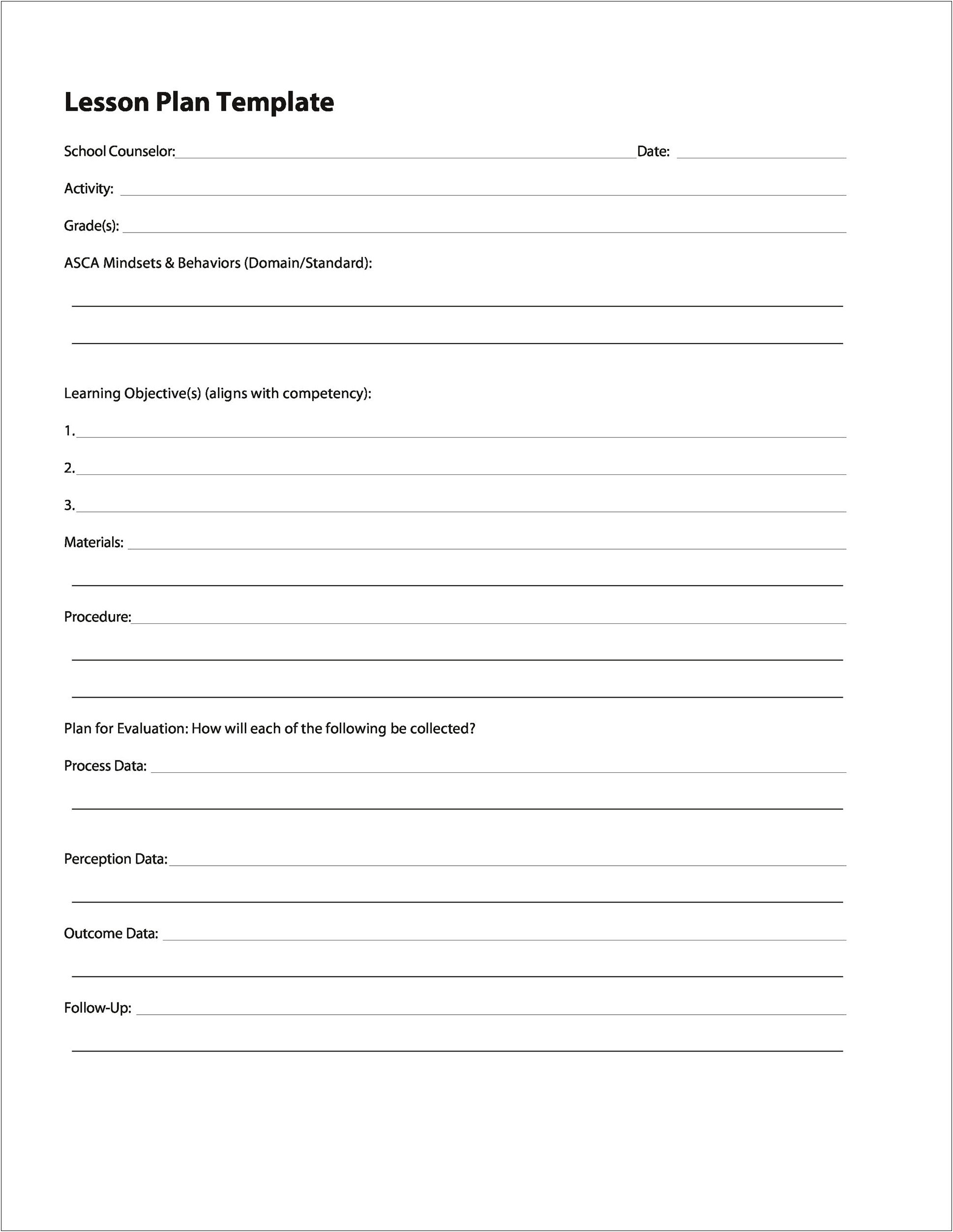 Lesson Plan Template Free Word Download