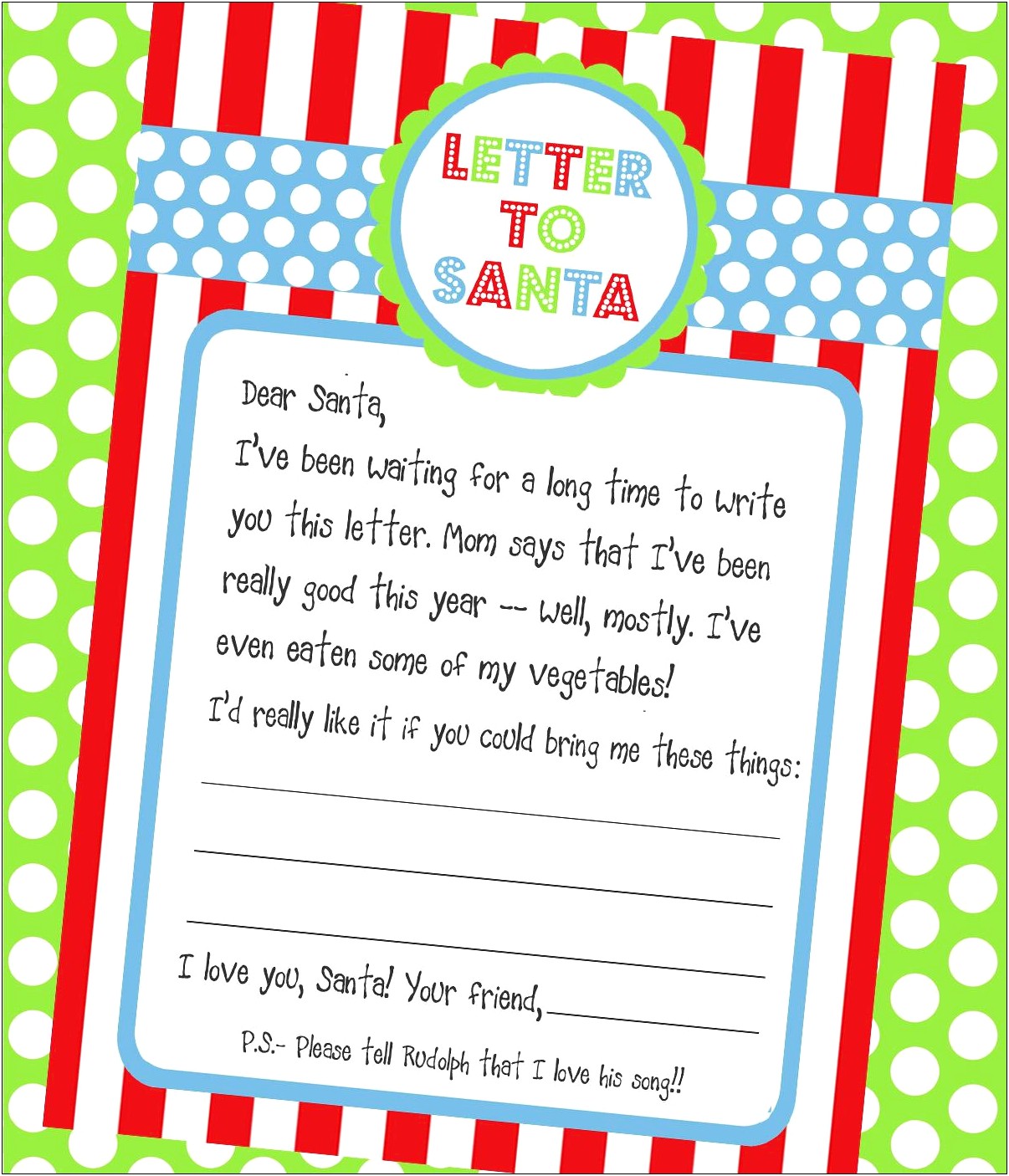 Letter From Santa Ms Word Template
