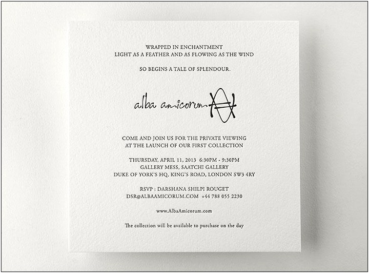 Letterpress Wedding Invitations Tied With Feather