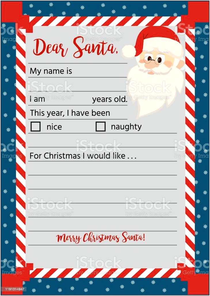 Letters To Santa Claus Template For Word