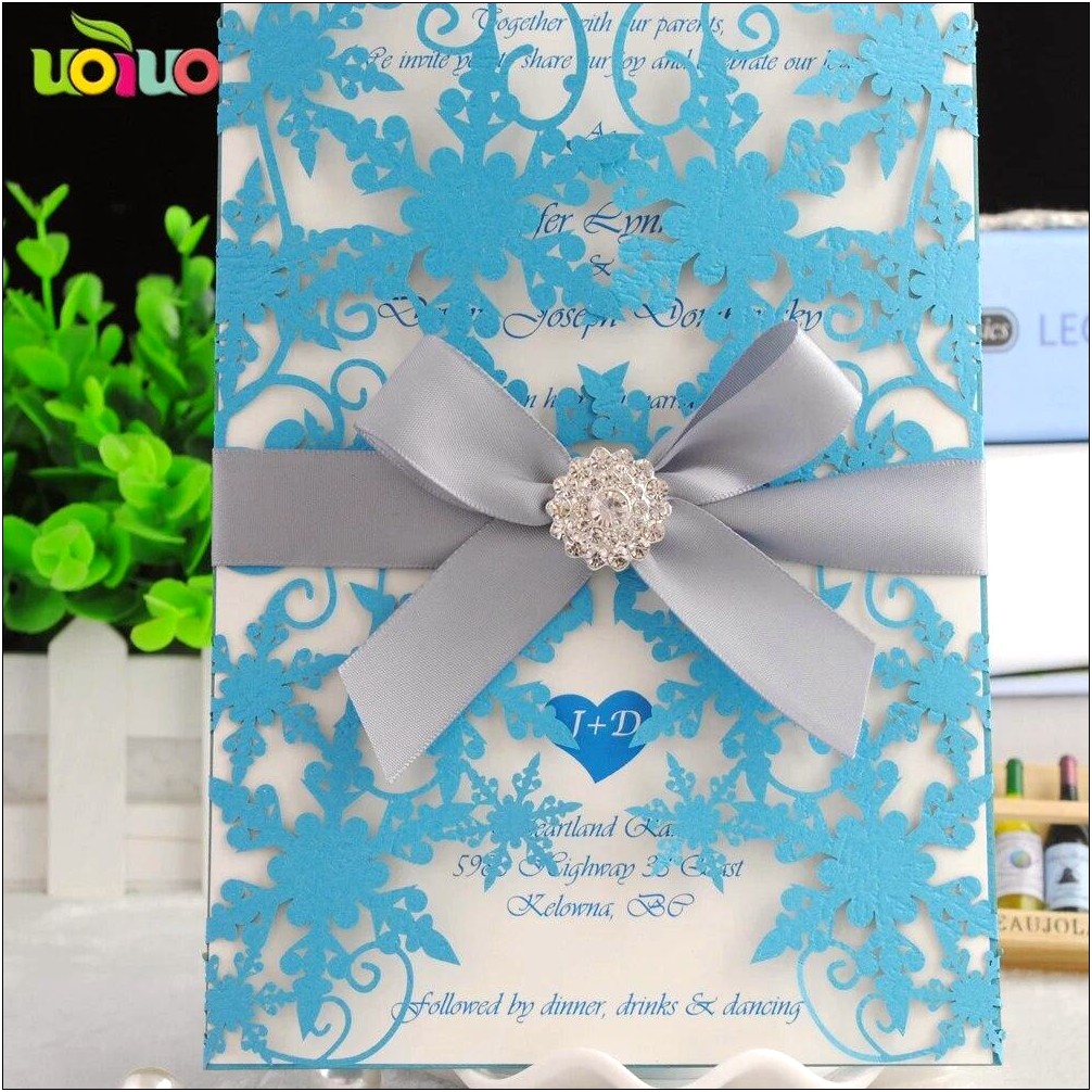 Light Blue Purple Wedding Invitation Card From China