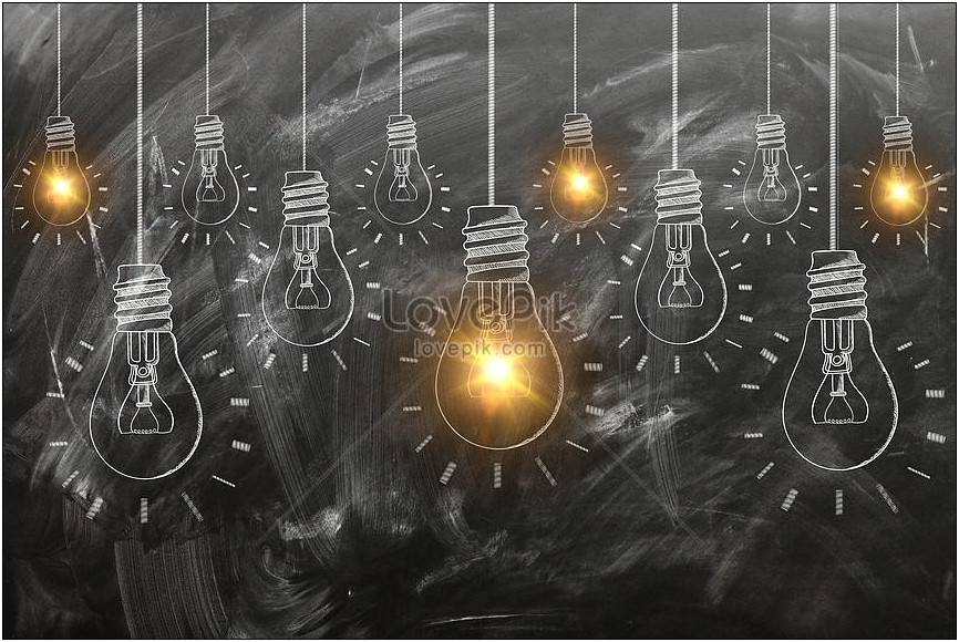 Light Bulbs On Blackboard Powerpoint Template Download