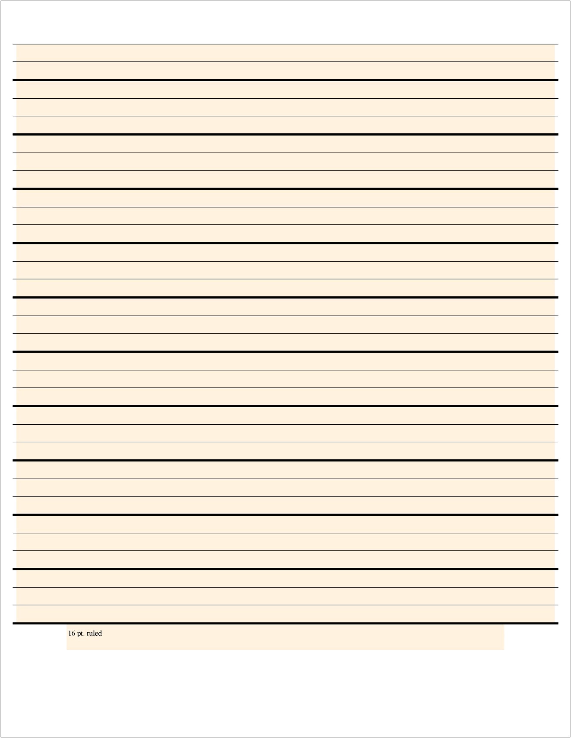 Lined Paper Template For Word 2010