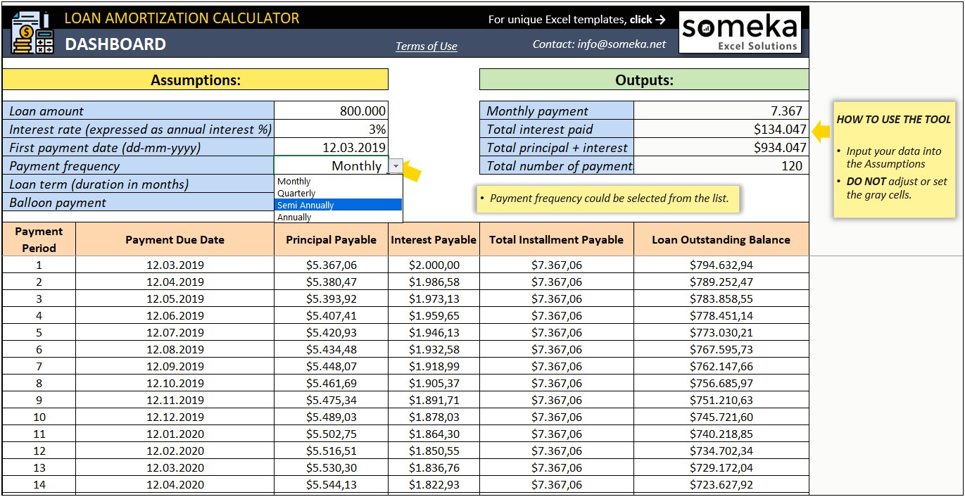 Loan Calculator Excel Spreadsheet Template Download