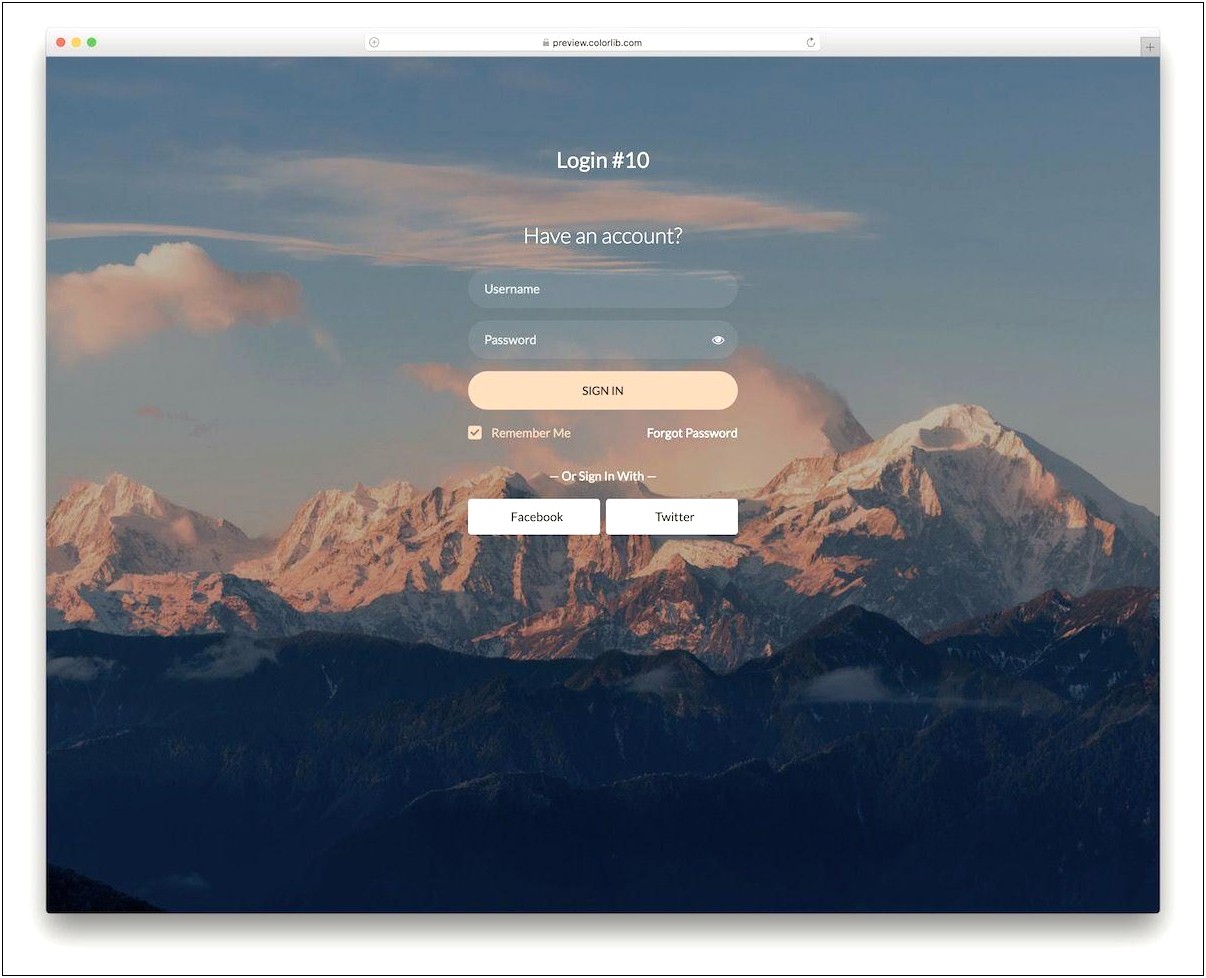 Login Page Template Php Free Download