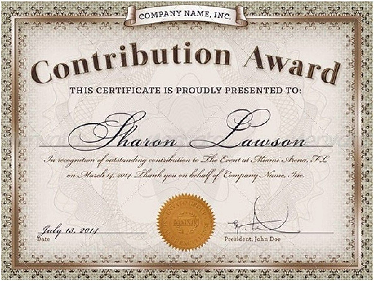 Long Service Award Certificate Template Word