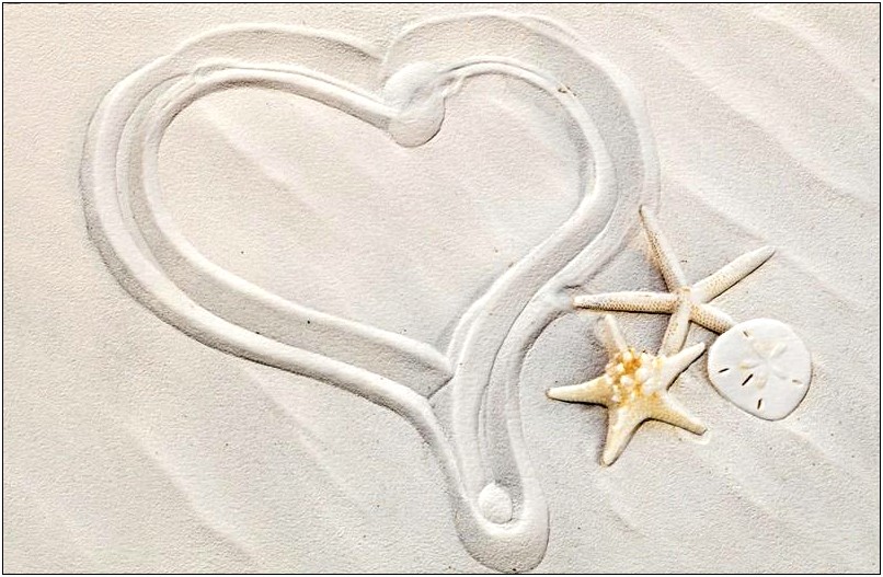 Love Heart In Sand Wedding Invitation