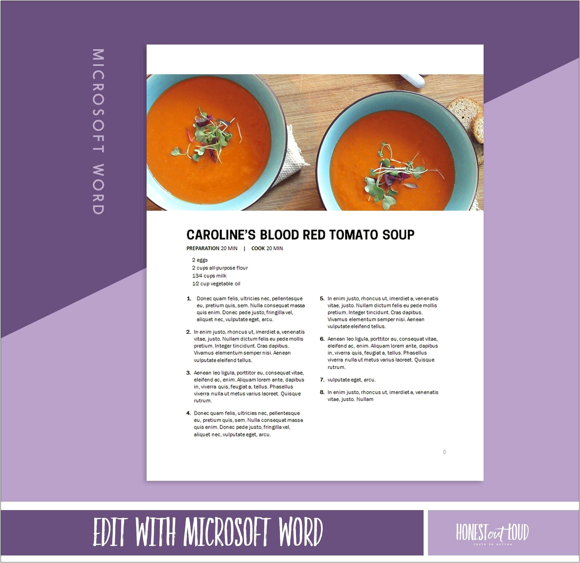 Making A Cookbook Template For Microsoft Word