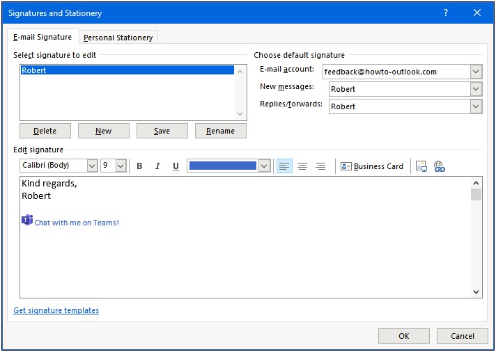 Making A Word Signature Template For Outlook 2016
