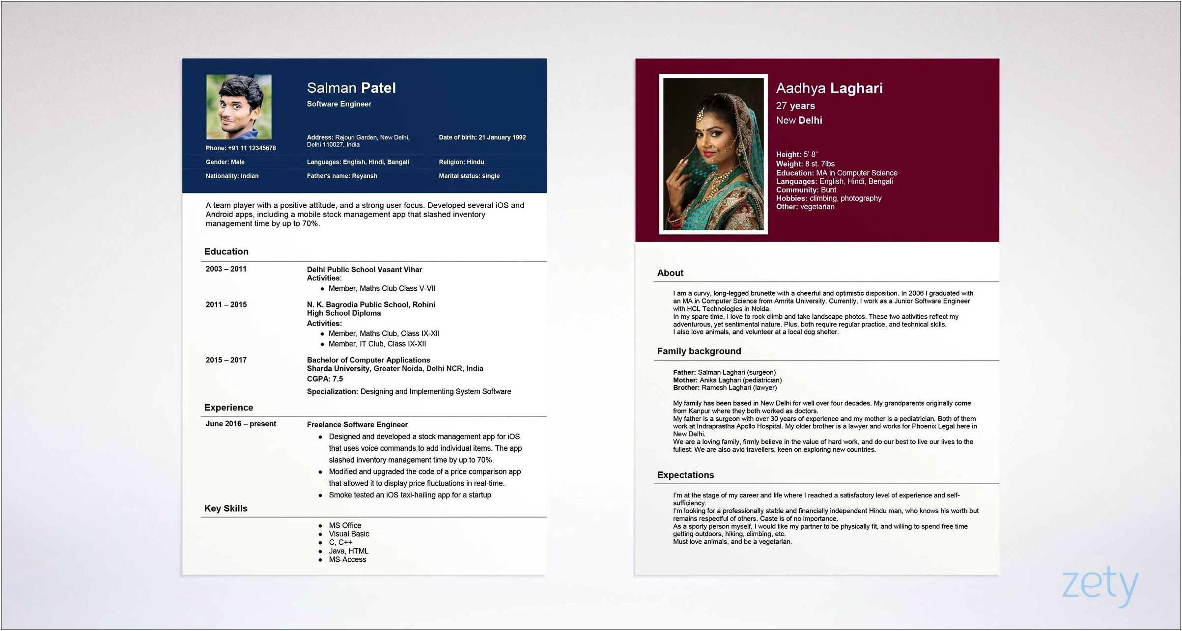 Marriage Biodata Template Free Download Word