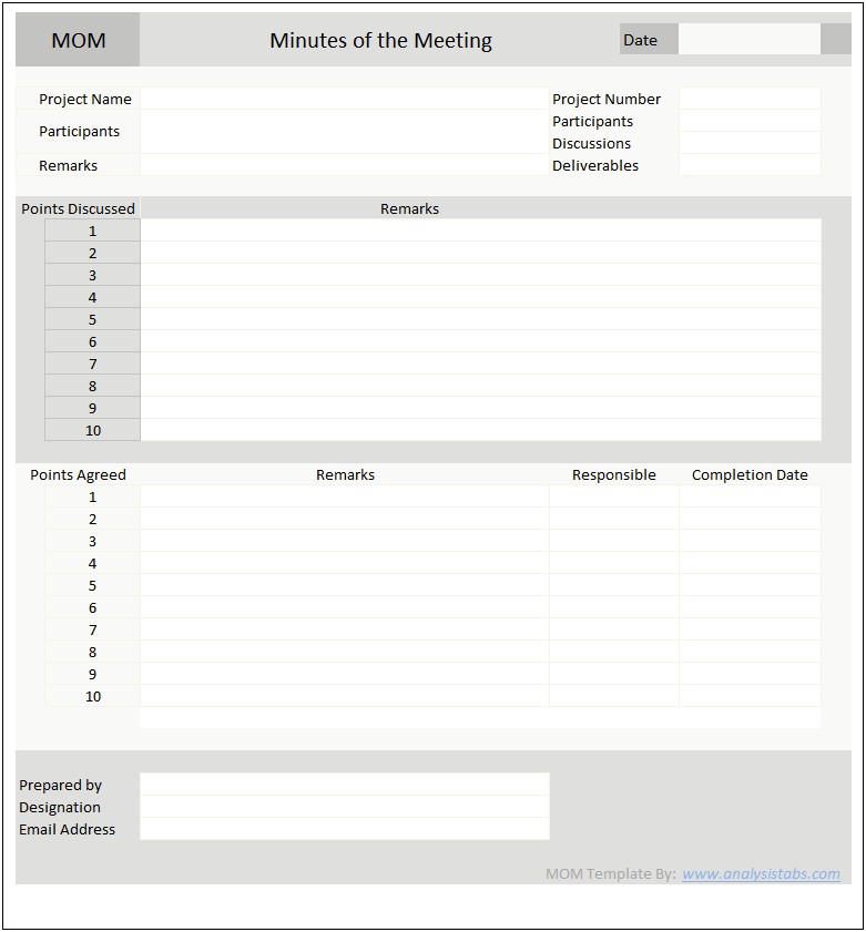 Meeting Minutes Template Word 2010 Download