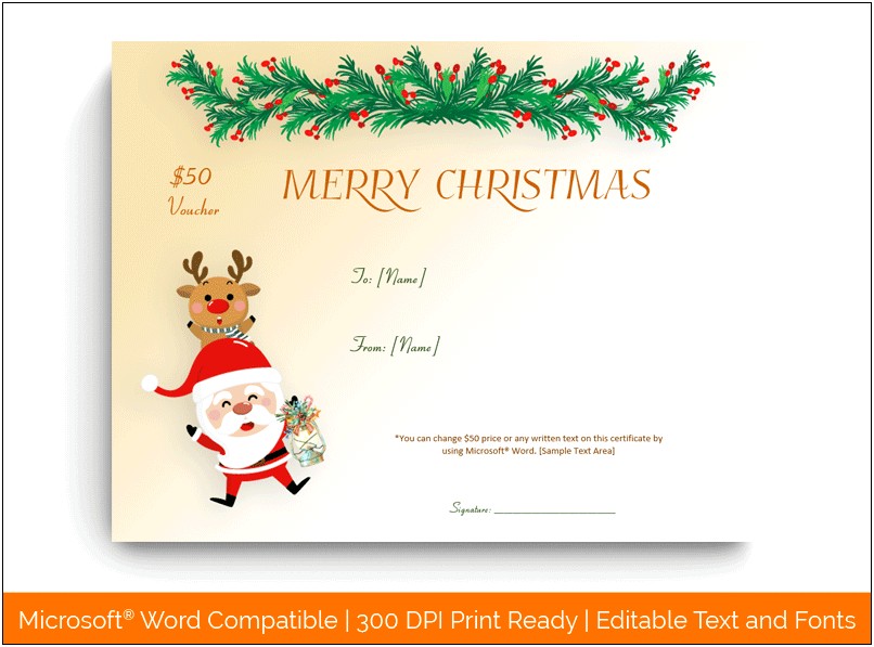 Merry Christmas Note Template Microsoft Word