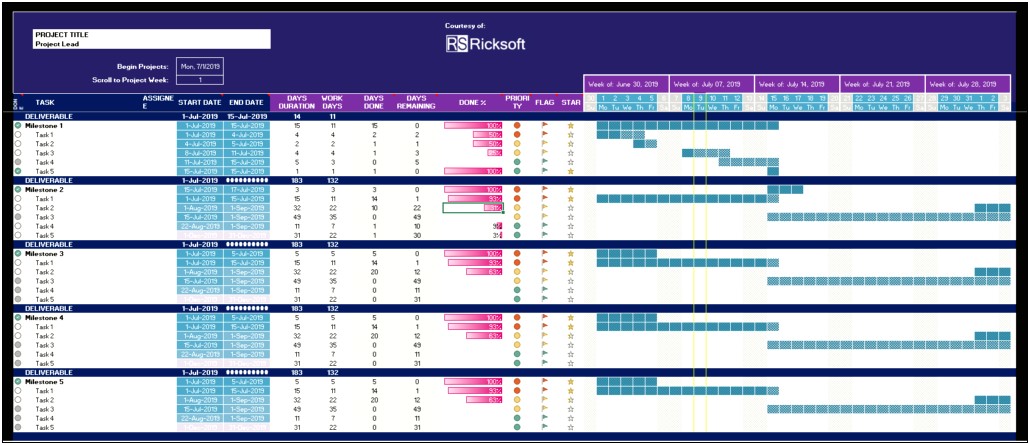 Microsoft Excel Project Plan Template Download