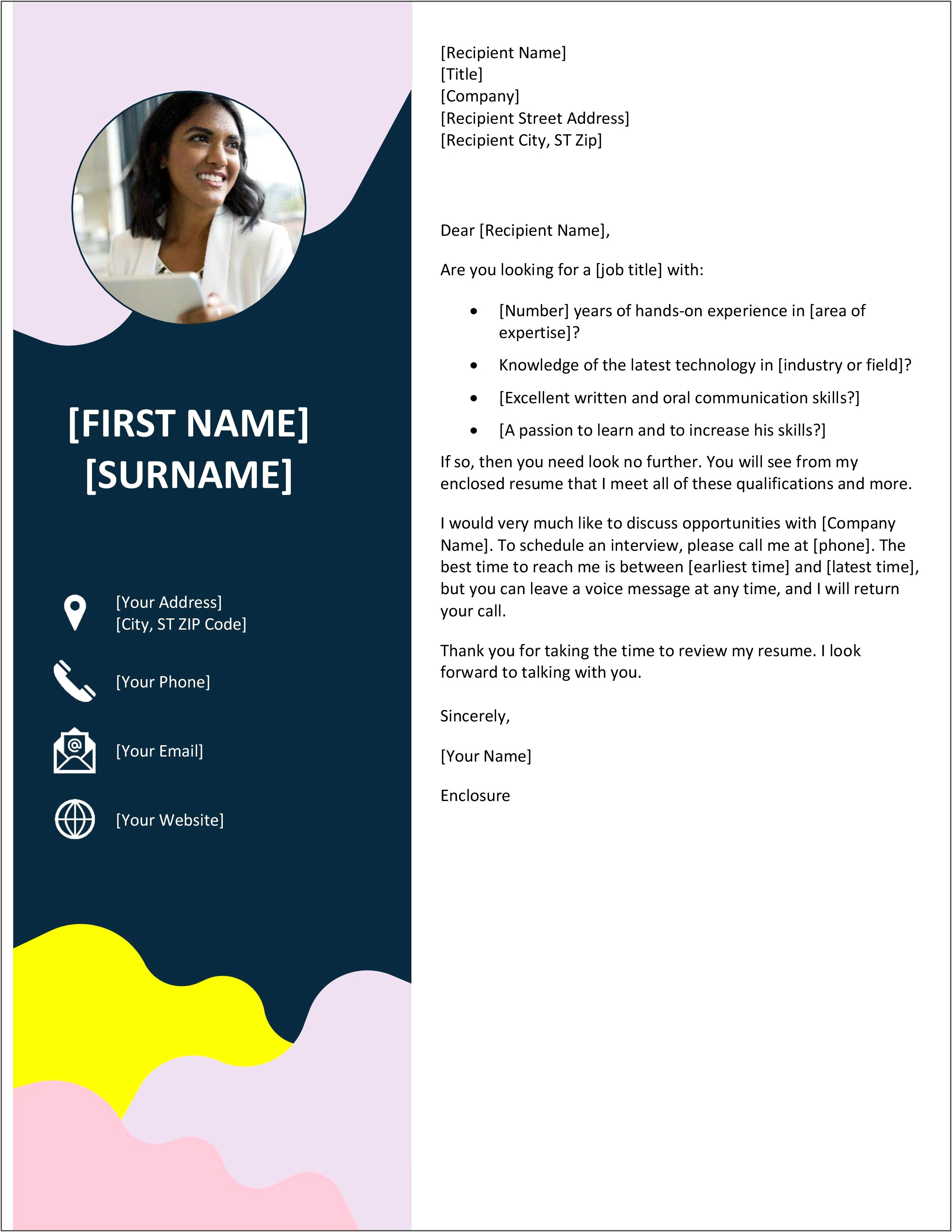 Microsoft Office Word Cover Letter Template