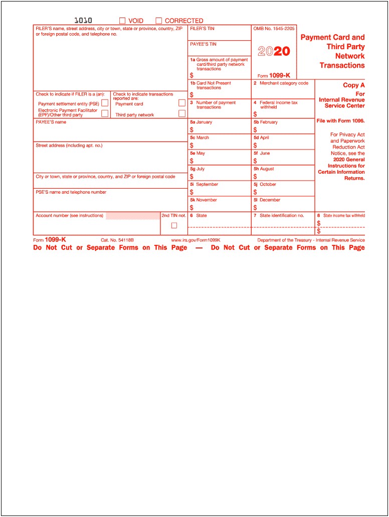 Microsoft Word 1099 Tax Form Printable Template