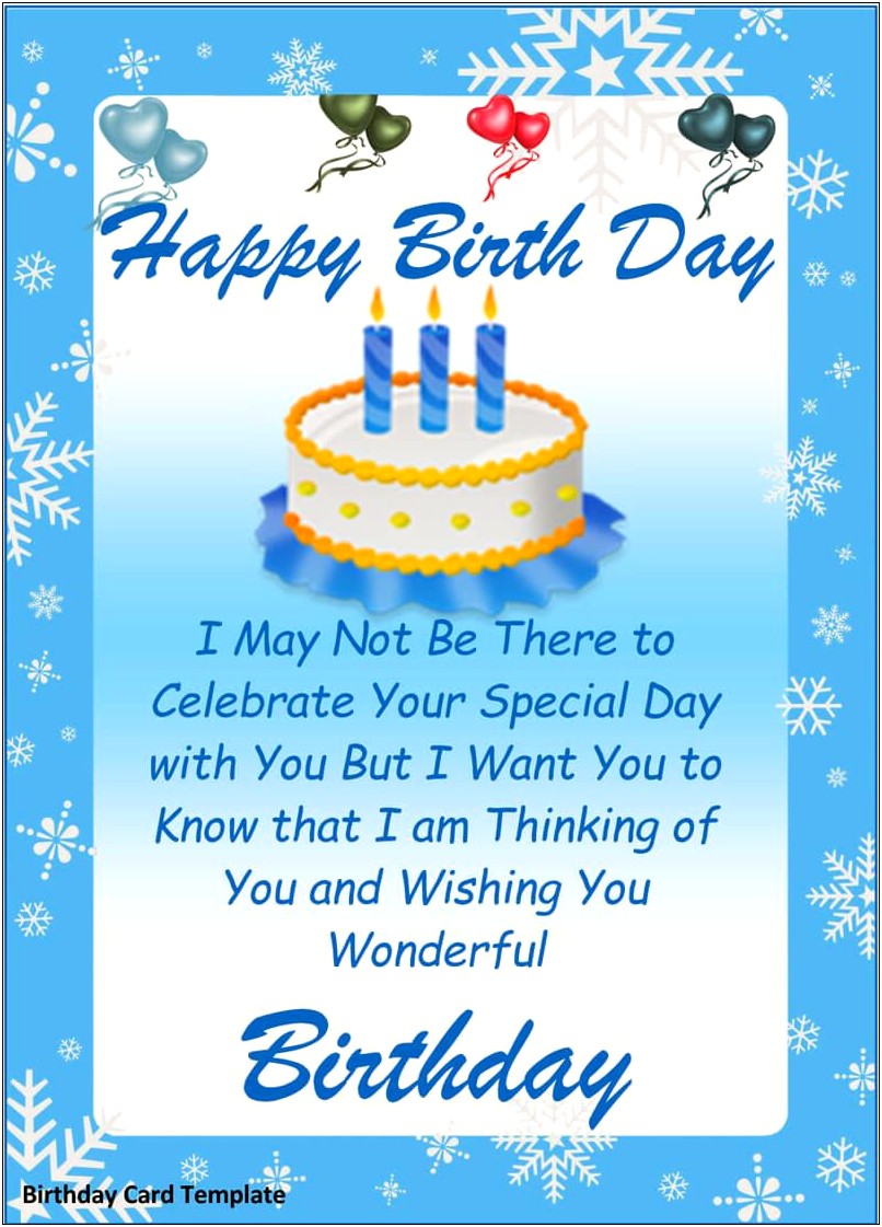Microsoft Word 2007 Birthday Card Template