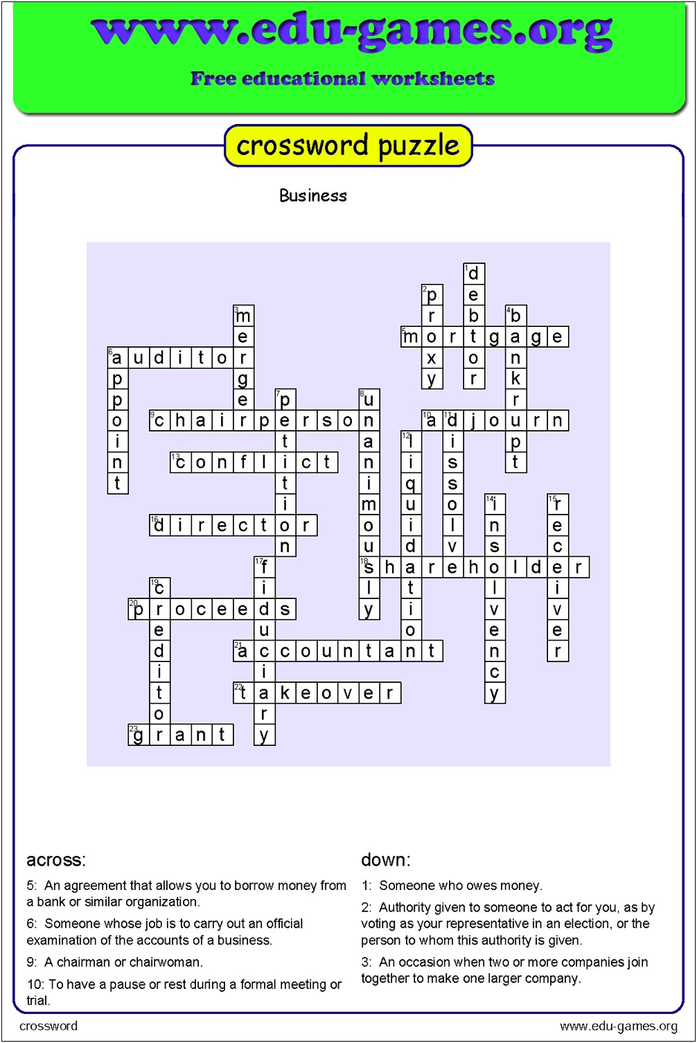 Microsoft Word 2007 Crossword Puzzle Template